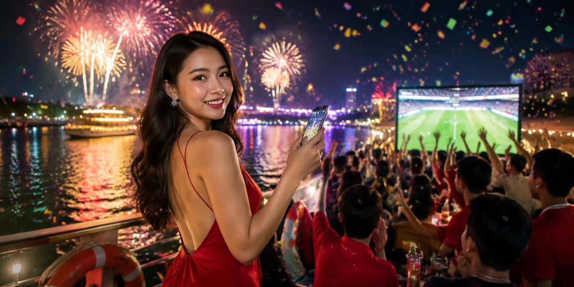 Người chơi truy cập casino trên điện thoại trong không khí lễ hội Đà Lạt