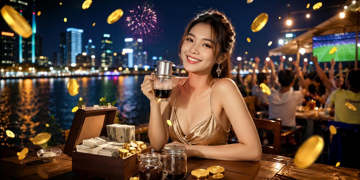 Người dùng đọc điều khoản dịch vụ casino trực tuyến bên dòng sông Mê Kông yên bình